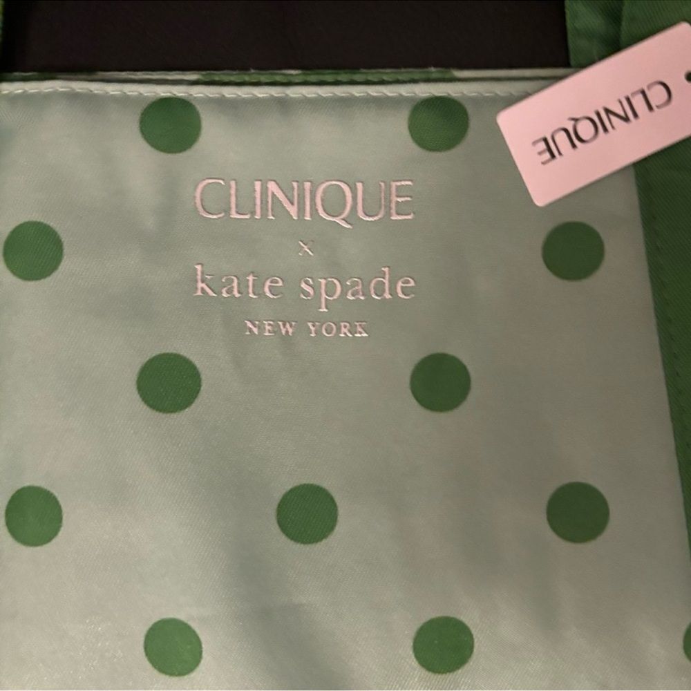 $15 🌙 Kate Spade X Clinique Green Polka Dot Tote 🆕‎ - Picture 8 of 8